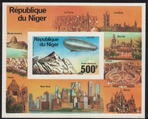 Niger 75th Anniversary of Zeppelin Airships MS De-Luxe 1976 MNH SG#MS629