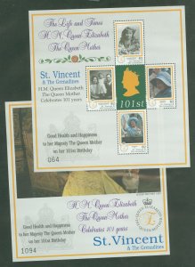 St. Vincent #3010-3011 Mint (NH) Souvenir Sheet (Queen) (Royalty)