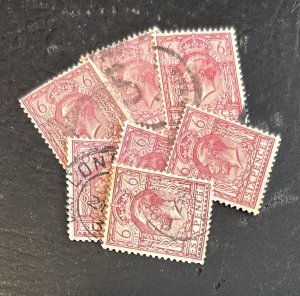 Great Britain #167 KGV Lot of 8 Used stamps - Unchecked Minimum CV$80.00