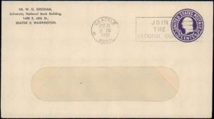 United States, Washington, Slogan Cancel, Postal Stationery