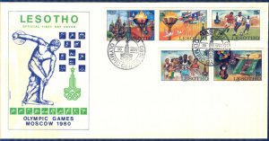 Lesotho 1980 Olympics Games Moscow FDC