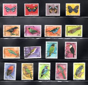 Surinam #C42, C52-4, C58-61, C63-71  VF, Used, Butterflies and Birds ... 6120212