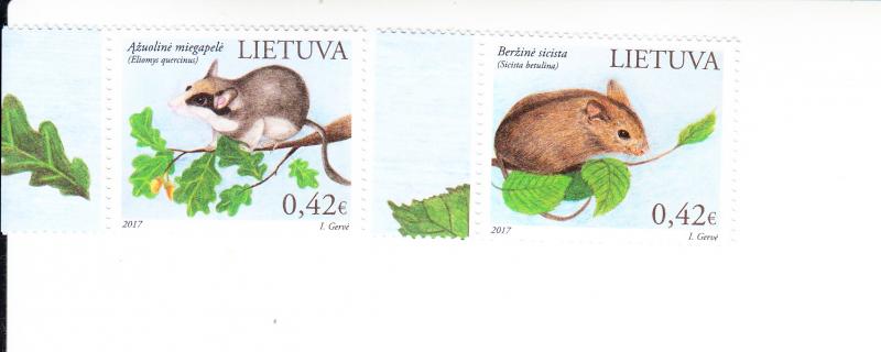 2017 Lithuania Red Book - Rodents (2) (Scott 1104-05) MNH