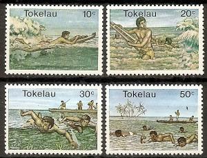 Tokelau  73-76 MNH 1980 Sports-Swimming, Surfing