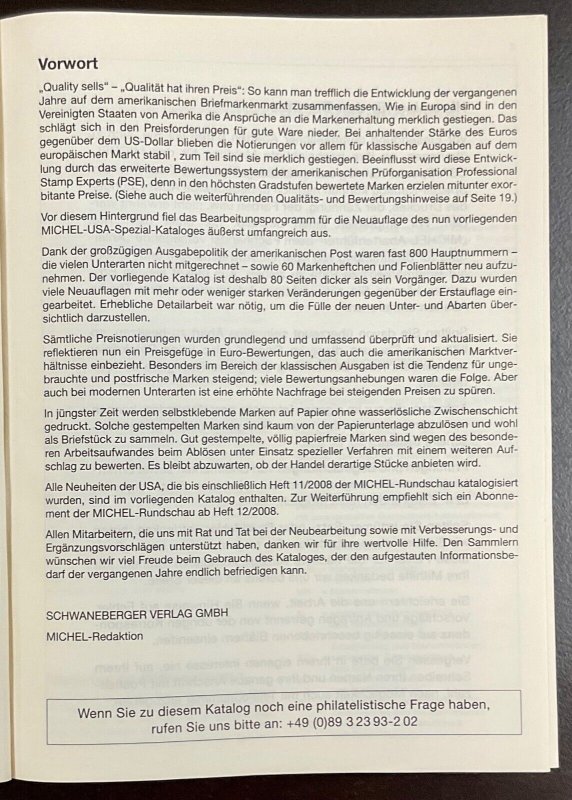Michel USA Spezial 2008/2009 Catalog
