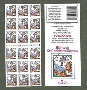 {BJ Stamps}  3117a  Ice Skaters, V1111. MNH  32¢ ATM Pane of 18. Issued in 1996.