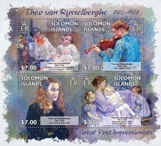 SOLOMON ISLANDS 2013 SHEET VAN RYSSELBERGHE ART PAINTINGS slm13223a