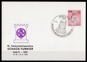 Germany DDR 1976 II.INTERNATIONAL CHESS TOURNAMENT HALLE DDR SPECIAL POSTMARK