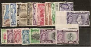 Montserrat 1953 QEII Definitve Set MH/MNH Cat£100+