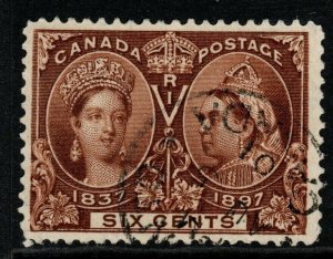 CANADA SG129 1897 JUBILEE 6c BROWN FINE USED