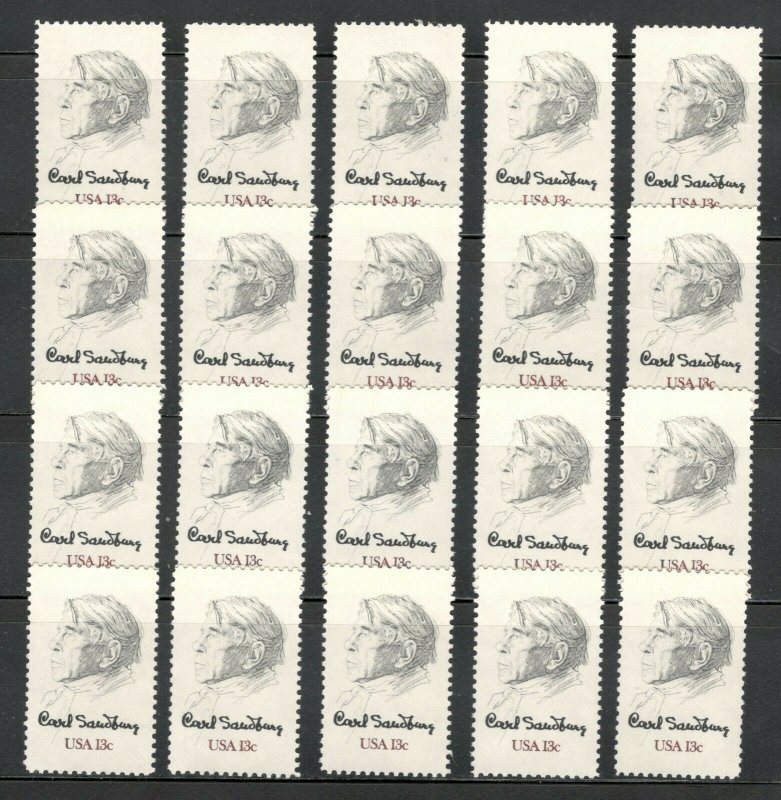 US Postage Stamps 1731 Carl Sandburg Wholesale Lot Of 20 US Stamps Mint/nh 