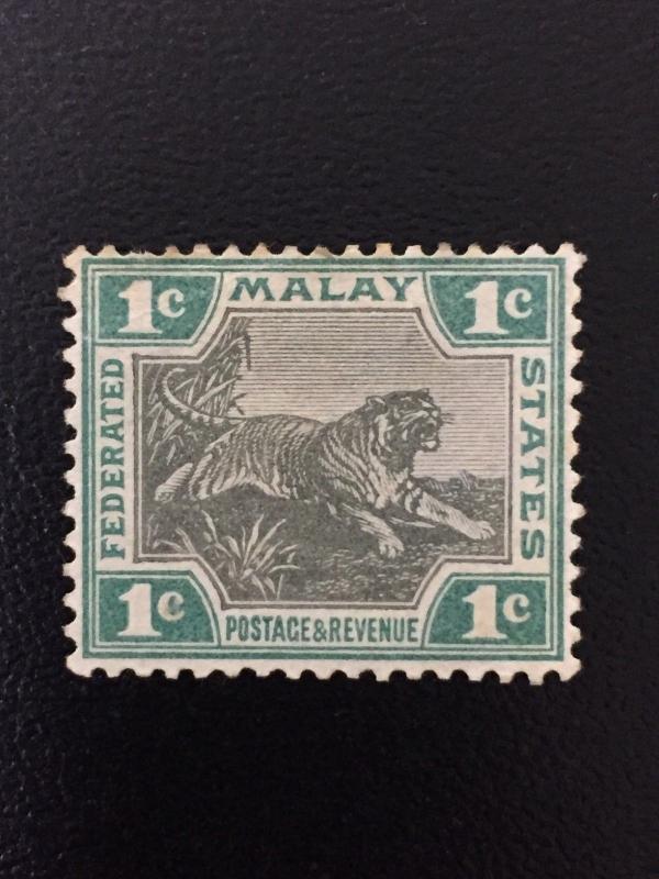 Malaya 1900-01 Federated Malay States FMS Tiger 3V 1c shades MH CCA SG#15 M1789