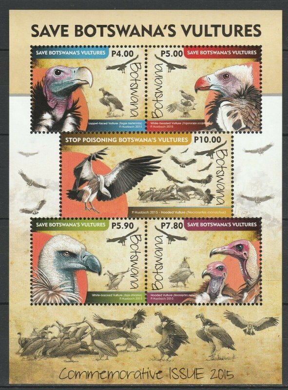 Botswana 2015 Birds of Prey MNH Block