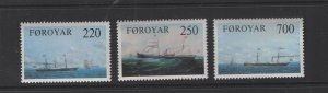 Faroe Islands  #90-92  (1983 Ships set) VFMNH  CV $3.55