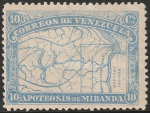 Venezuela 1896 Sc 138 MH* plate scratch