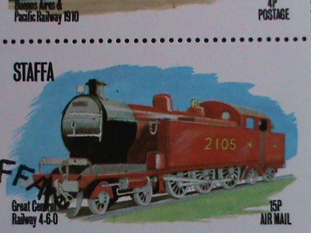 STAFFA-SCOTLAND-1973 WORLD CLASSIC TRAINS CTO SHEET VF WE SHIP TO WORLD WIDE