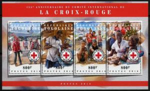 TOGO 2018 155th ANNIVERSARY  OF THE INT'L COMMITTEE OF THE RED CROSS SHEET  NH