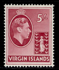 BRITISH VIRGIN ISLANDS GVI SG119a, 5s carmine, NH MINT. Cat £20.