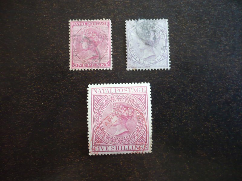 Stamps - Natal - Scott# 51,54,57 - Used Part Set of 3 Stamps