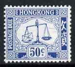 Hong Kong 1965-72 Postage Due 50c blue on ordinary paper ...