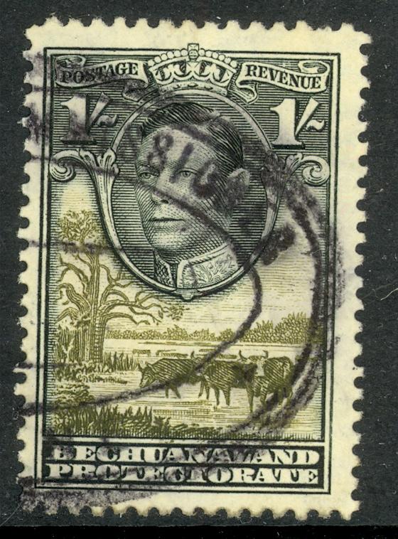 BECHUANALAND 1938 KGVI 1sh Pictorial Scott No. 131 FISCALLY USED