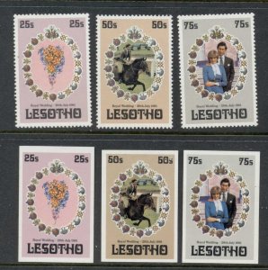 Lesotho 1981 Royal Wedding Charles & Diana Perf & IMPERF MUH