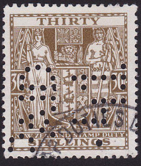 NEW ZEALAND ARMS TYPE STAMP DUTY 30/- used..................................7817