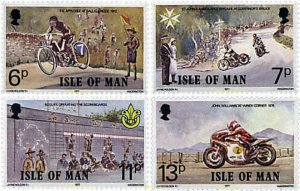 66319 MNH MAN 1977 70 ANIVERSARIO DE LAS CARRERAS TOURIST-TROPHY Y DEL ESCULT...