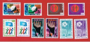 United Nations Geneva #46-56  MNH OG  1975  complete(NO SS)    Free S/H