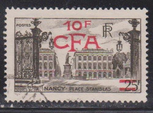 REUNION ISLAND Scott # 281 Used - CFA & New Value Overprint