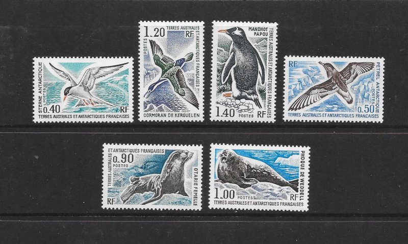 BIRDS & MARINE LIFE - FRENCH SOUTHERN ANTARCTIC TERRITORIES #58-63 MNH