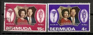 Bermuda  296-97 Used 1972 Silver Wedding