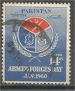 PAKISTAN, 1960, used 14a, Armed Forces Scott 107