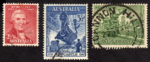 1947, Australia, Used set, Sc 207-209