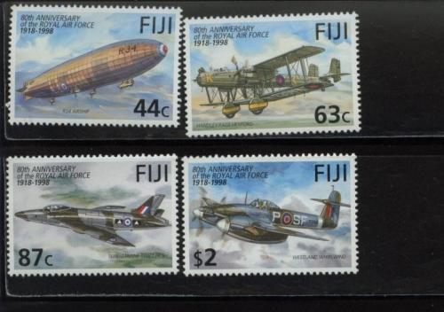 1998 Fiji 80th Anniv RAF Aircraft 814-17 MNH