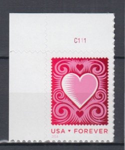 ​USA Sc#4847 Heart Love  MNH Plate C111