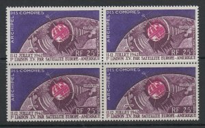 Comoro Islands, Scott C7 (Yvert PA7), MNH block of four