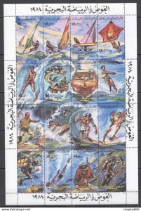 B0119 Libya Jamahiriya Marine Life Water Sport Diving Ships Fishing Sh Mnh