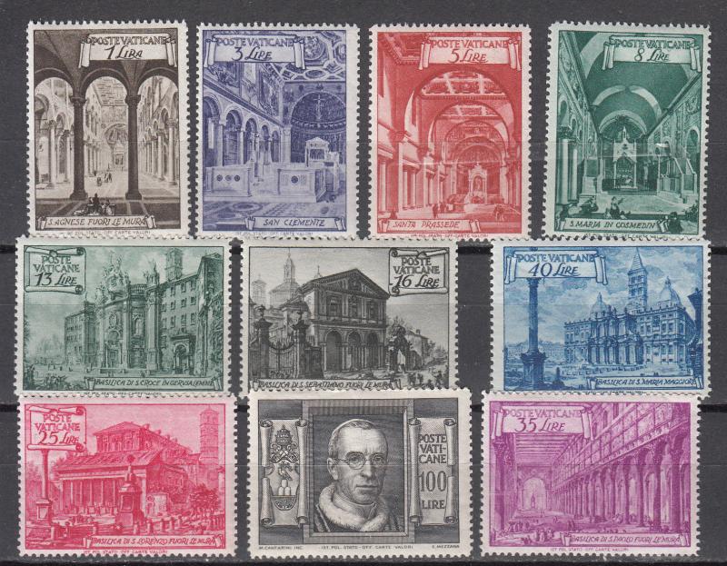 Vatican City - 1949 Basilicas  Sc# 122/130 - MNH