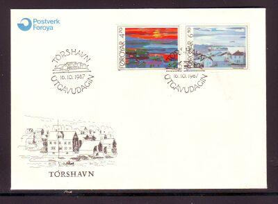 Faroe Islands Sc166-7 1987 Heinessen Paintings stamps FDC