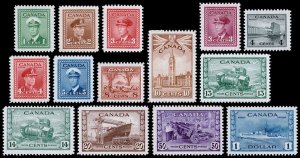 Canada Scott 249-262 (1942-43) Mint NH VF Complete Set, CV $173.45 C