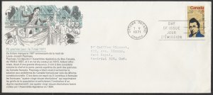 1971 #539 L-J Papineau FDC French Schering Cachet Ottawa