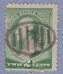 2c green 1887 (SCN 213)  w/SON scarab cancel