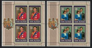 Cook Is. Charles and Diana Royal Wedding 2v Sheetlets 1981 MNH SG#812-813