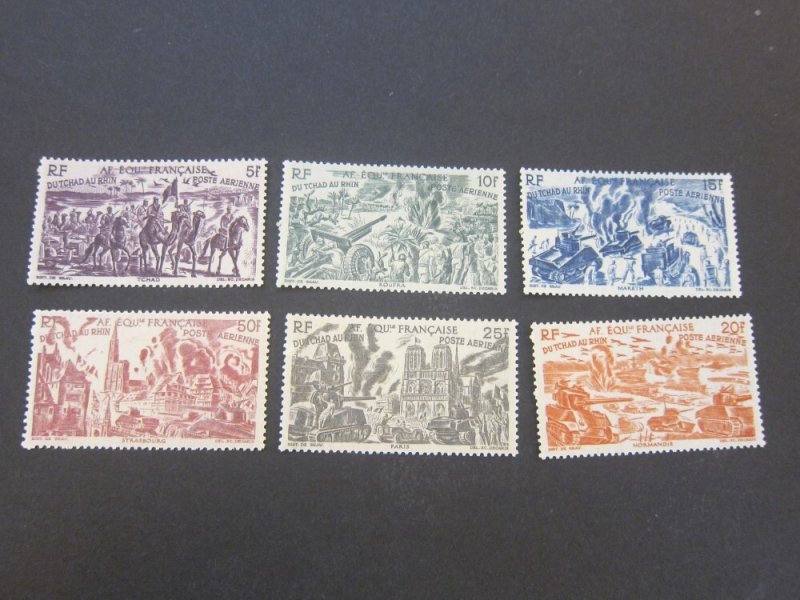 French Equatorial Africa 1946 Sc C25-30 set MNH