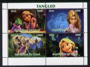 CHAD - 2014 - Walt Disney, Tangled - Perf 4v Sheet - MNH - Private Issue