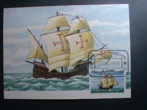 ​ST.THOMAS-1979-SC#536 MAXIMUM- CARD-HISTORY OF NAVIGATION-SHIPS MNH SHEET VF