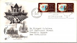 Canada 1968 FDC Canadian Postage Stamps - Ottawa, Ont - Pair 5c Stamp - F76735