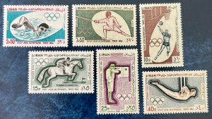 Lebanon 431-433, C424-C426 / 1965 Tokyo Olympics Stamps / Complete Set / MNH