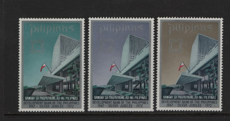 Philippines 1141-1143 (3) Set, Hinged, 1972 Development Bank OF the Philippines